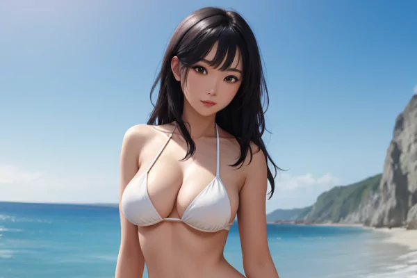 Korean fantasy AI girl wearing bikini
