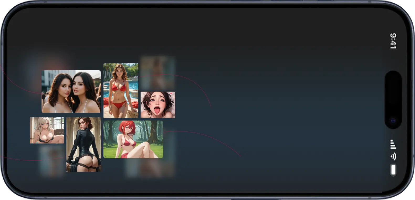 Anime blond girl with big boobs wearing underwear